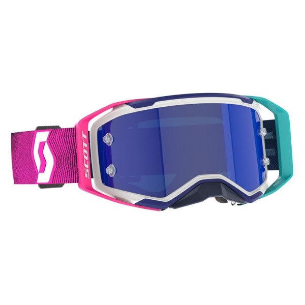Lunette de Motocross Prospect 2.0 AMP Scott bleu et rose lentille miroir