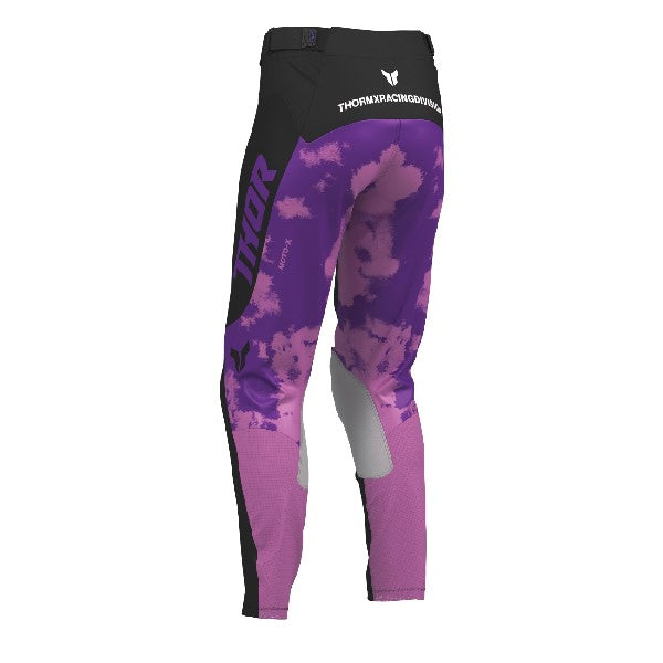Pantalon de Motocross Launchmode Bleach Femme Thor/ de dos/ noir rose