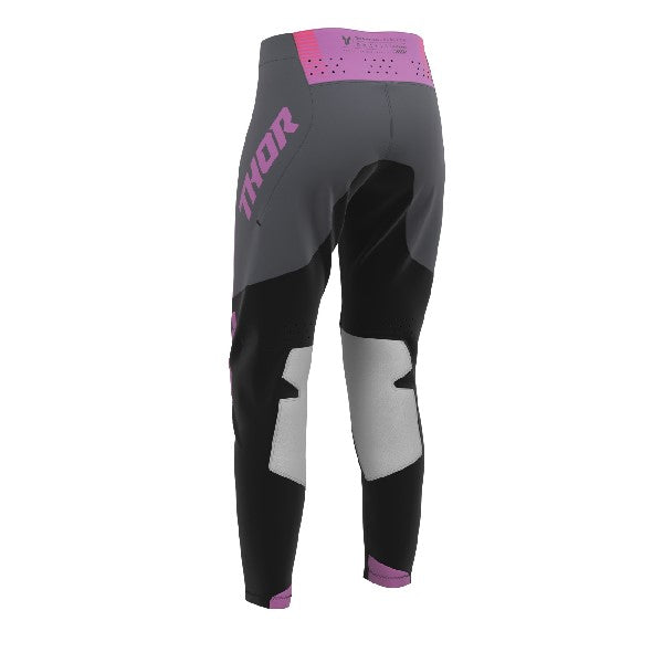 Pantalon de Motocross Velocity Femme Thor / noir rose / de dos