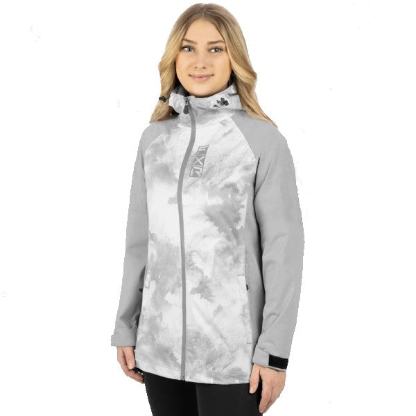 Manteau Jade à Double Laminé Femme Blanc/Gris, de face