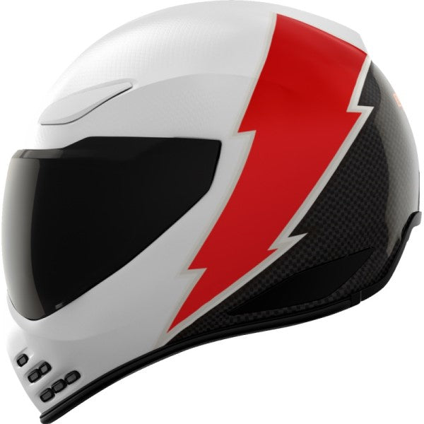 Casque Intégral de Moto Domain Slabtown Blanc/Rouge de droite