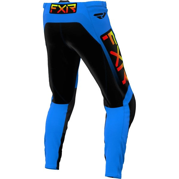 Pantalon de Motocross Clutch FXR Bleu/Jaune/Orange de derrière