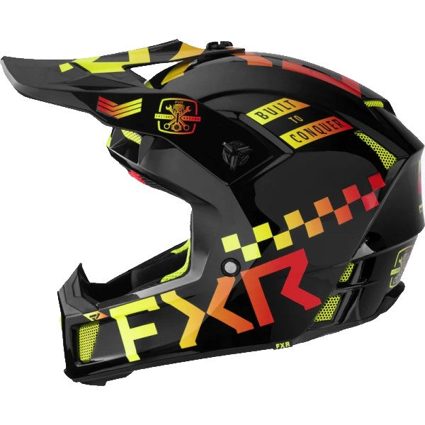 Casque de Motocross Gladiator Clutch Haute-Visibilité Gauche