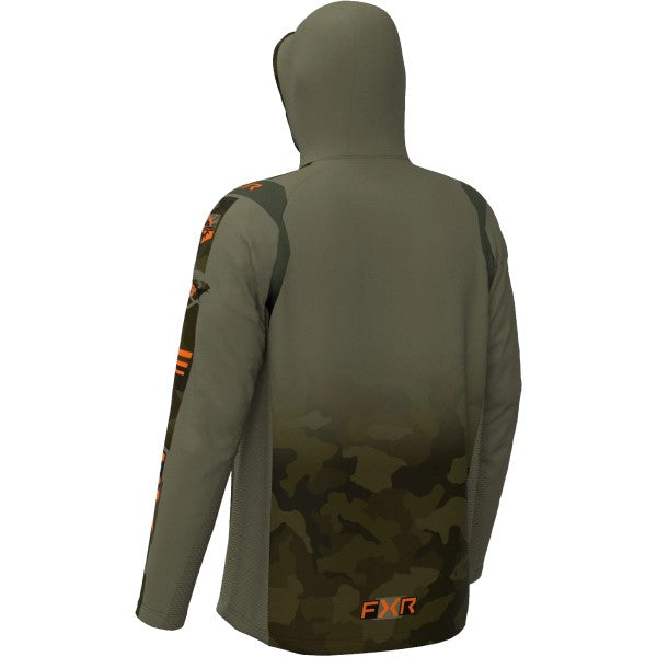 Coton Ouaté Tournament Air UPF Pullover Vert Camo de dos