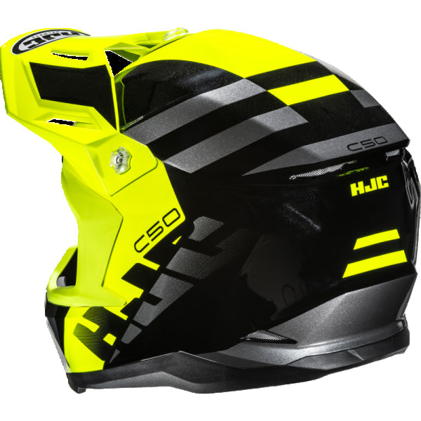 Casque de Motocross C50 Mirage Haute visibilité/Noir, Dos