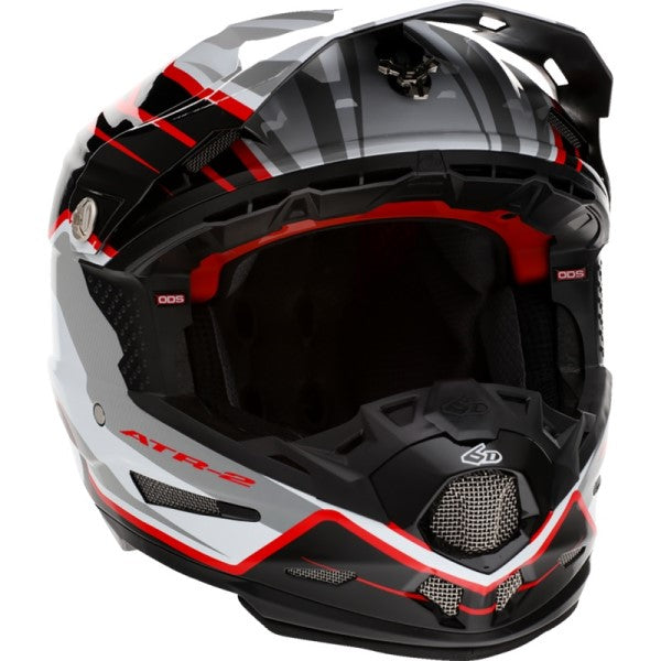 Casque de Motocross ATR-2 Phase Blanc/Rouge incliné de face