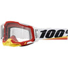 Lunettes de Motocross Racecraft 2 à Lentille Claire Blanc/Orange