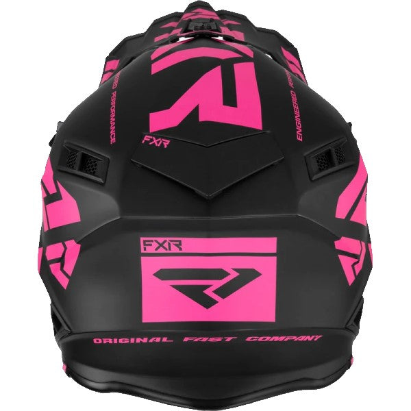 Casque de Snowcross Helium Race Avec Boucle à Libération Rapide Noir/Rose Derrière