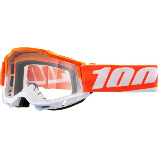 Lunettes de Motocross Accuri 2 à Lentille Claire 100% orange et blanc