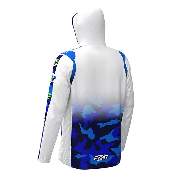 Coton Ouaté Tournament Air UPF Pullover Bleu/Blanc de dos