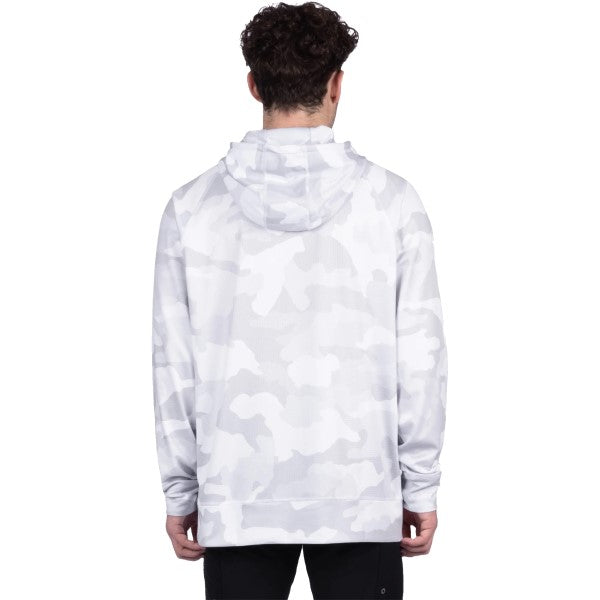 Coton Ouaté Pilot UPF Pullover Blanc/Gris Essayage Homme de dos