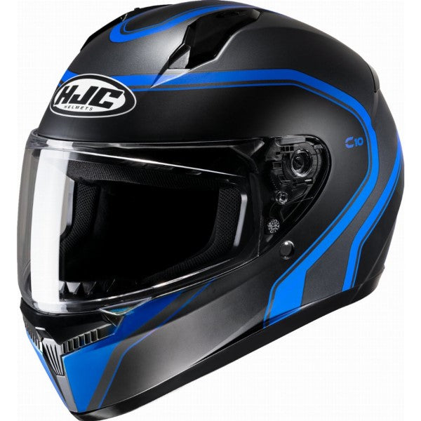 Casque Intégral de Moto C10 Elie Noir/Bleu de droite