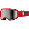 Lunettes de Motocross Zone Rouge/Gris incliné de droite