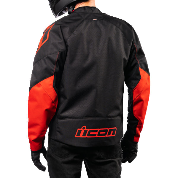 Manteau de Moto Hooligan Mc Noir/Rouge, arrière
