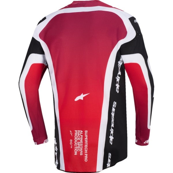 Chandail de Motocross Supertech Pro Vista Noir/Blanc/Rouge de dos