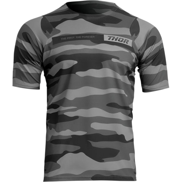 Chandail de Vélo Assist Camo Thor Gris, de face