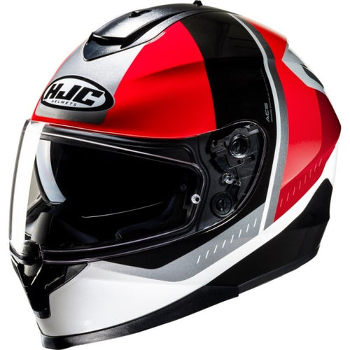 Casque Intégral de Moto C70 Alia Blanc/Rouge de droite