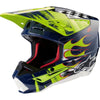 Casque de Motocross SM5 Rash Bleu/Jaune incliné de face