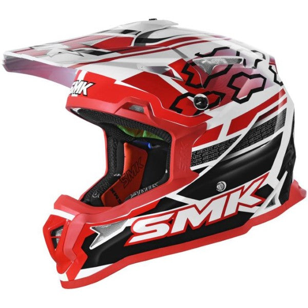 Casque de Motocross Allterra Tribou Noir/Blanc/Rouge incliné de droite