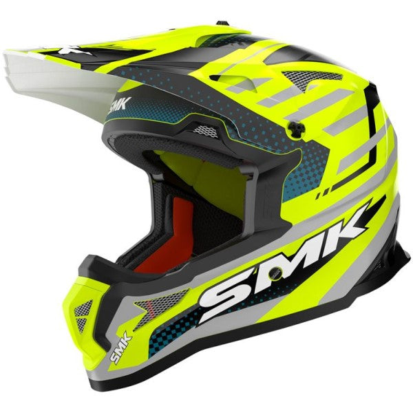 Casque de Motocross Allterra Bulldozer Gris/Jaune incliné de droite