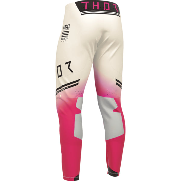 Pantalon de Motocross Sportmode Geo Thor Rose/Blanc, de dos