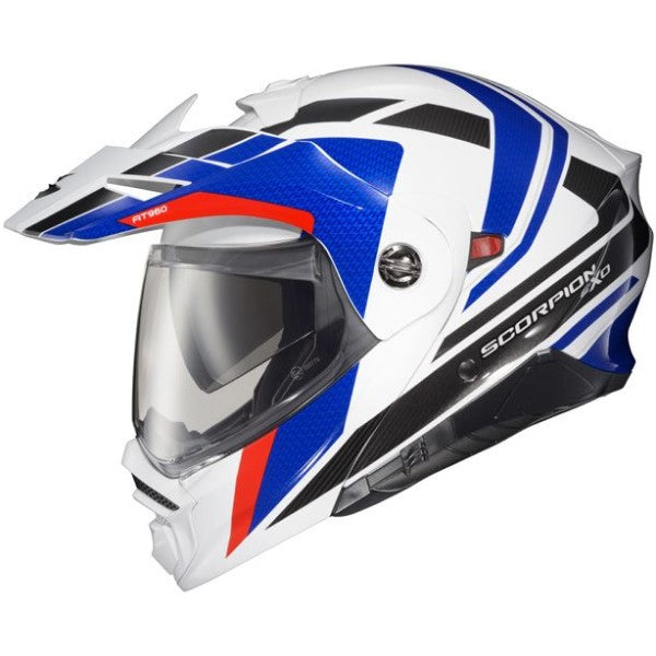 Casque Modulaire de Moto Exo-AT960 Blanc/Bleu