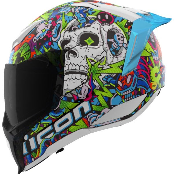 Casque Intégral de Moto Ultraflite Doodle 3 Blanc/Multicolore de droite
