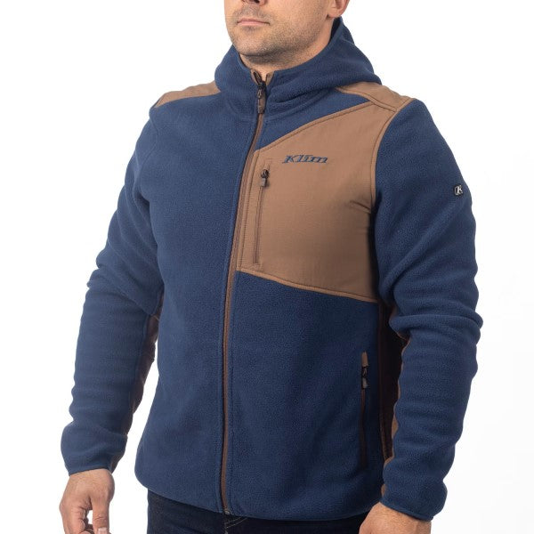 Veste à Capuchon de Motoneige Teton Crest Polaire Bleu Foncé de face