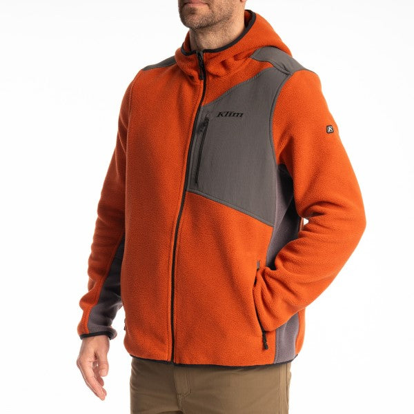 Veste à Capuchon de Motoneige Teton Crest Polaire Gris/Orange de face