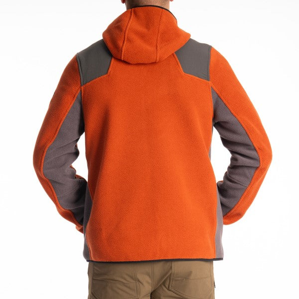 Veste à Capuchon de Motoneige Teton Crest Polaire Gris/Orange de dos