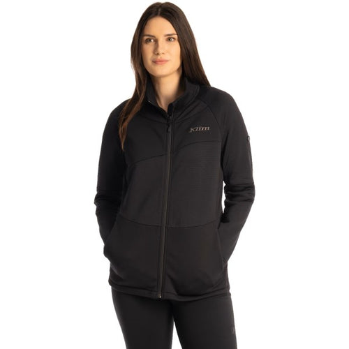 Veste de Motoneige Swan Valley Polaire Femme Noir de face