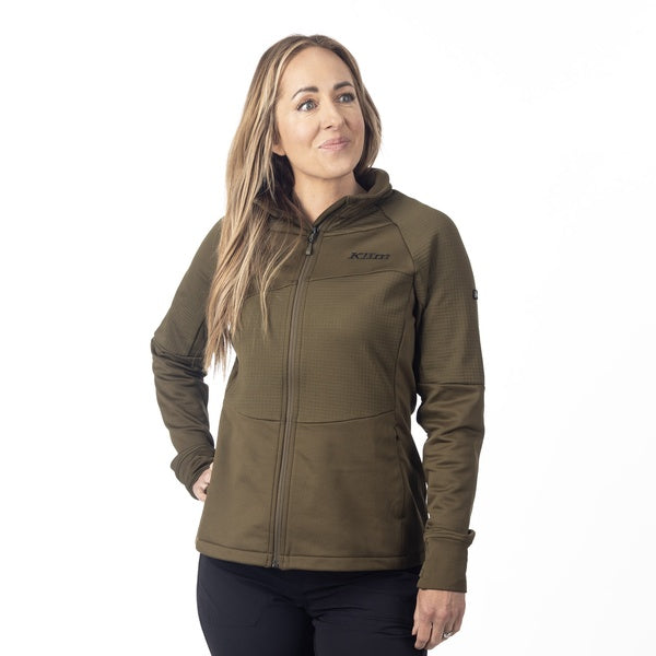 Veste de Motoneige Swan Valley Polaire Femme Olive, de face