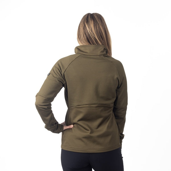 Veste de Motoneige Swan Valley Polaire Femme Olive, de dos