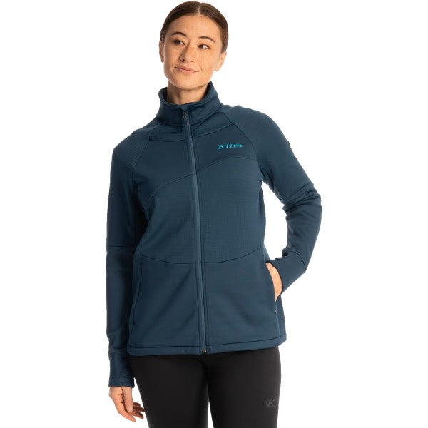Veste de Motoneige Swan Valley Polaire Femme Bleu de face