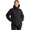 Manteau à Capuchon Pine Haven Femme Noir de face
