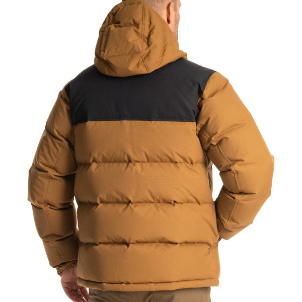 Manteau à Capuchon Sawtooth Down Beige de dos