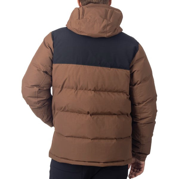 Manteau à Capuchon Sawtooth Down Brun de dos