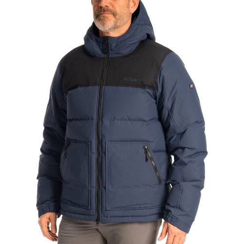 Manteau à Capuchon Sawtooth Down Bleu Foncé de face