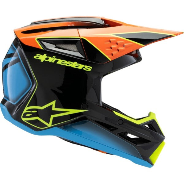 Casque de Motocross Supertech M3 Fray Junior Noir/Multicolore de gauche