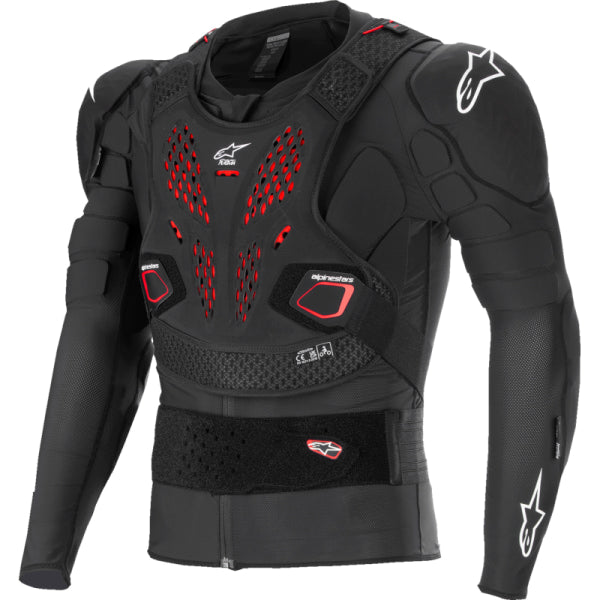 Chandail de Motocross Bionic Pro V3 Plasma Alpinestars noir blanc et rouge, de face