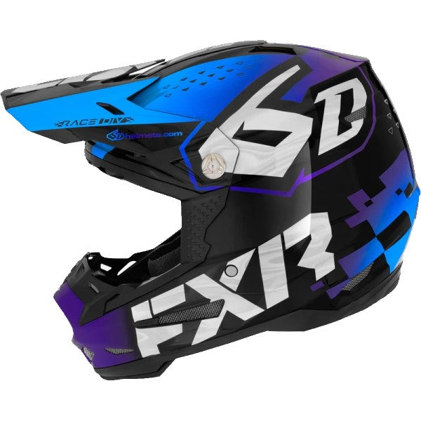 Casque de Motocross ATR-2 Noir/Bleu de droite