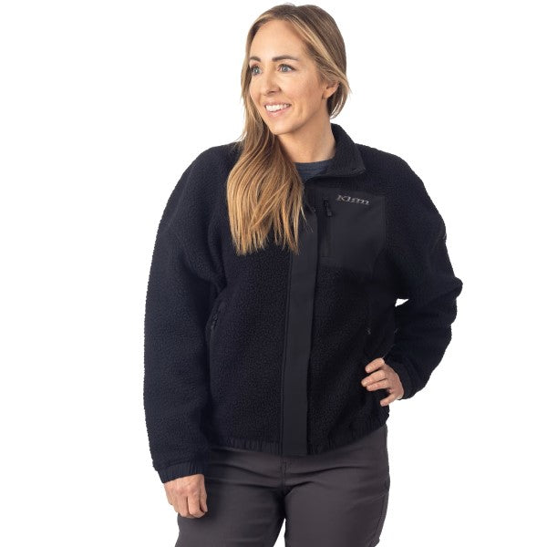 Manteau High Pile Sira Femme Noir de face
