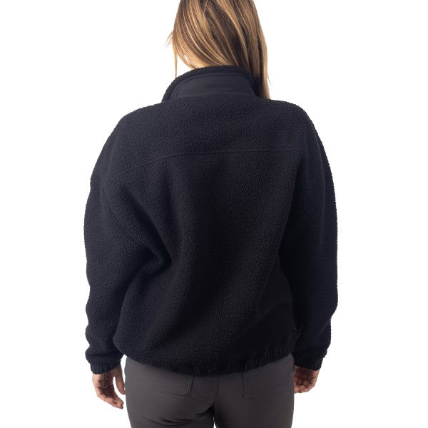Manteau High Pile Sira Femme Noir de dos