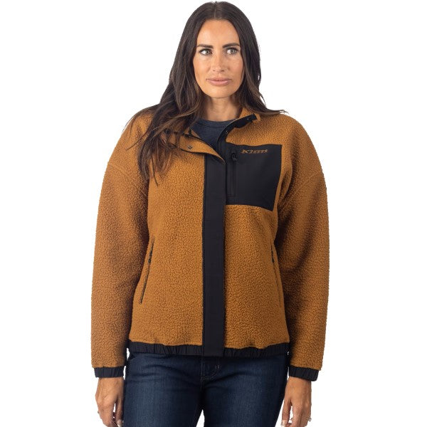 Manteau High Pile Sira Femme Brun de face