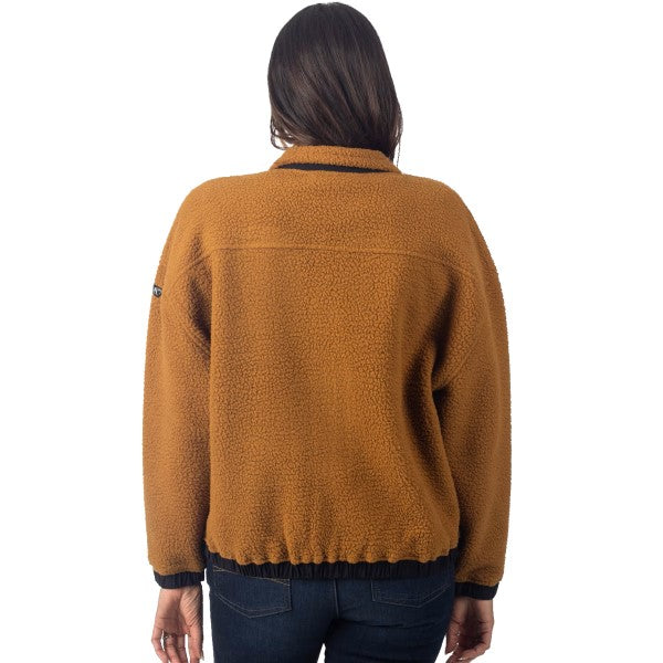 Manteau High Pile Sira Femme Brun de dos