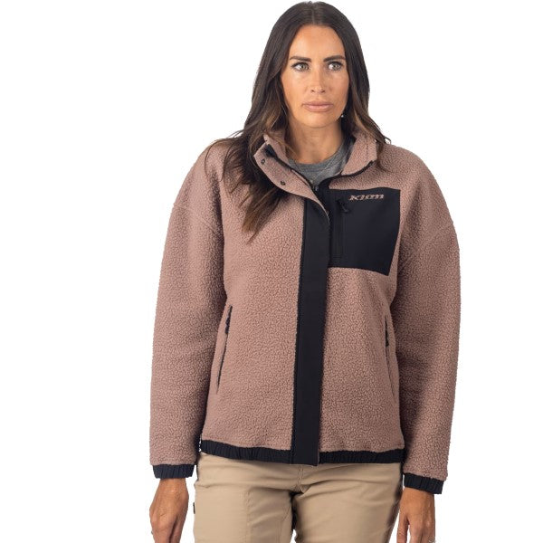 Manteau High Pile Sira Femme Mauve de face