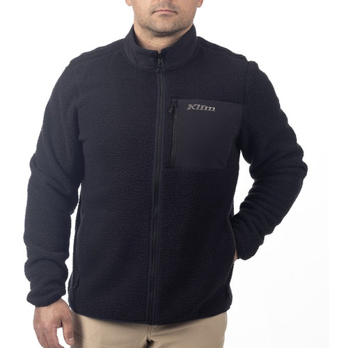 Manteau High Pile Noir, de face