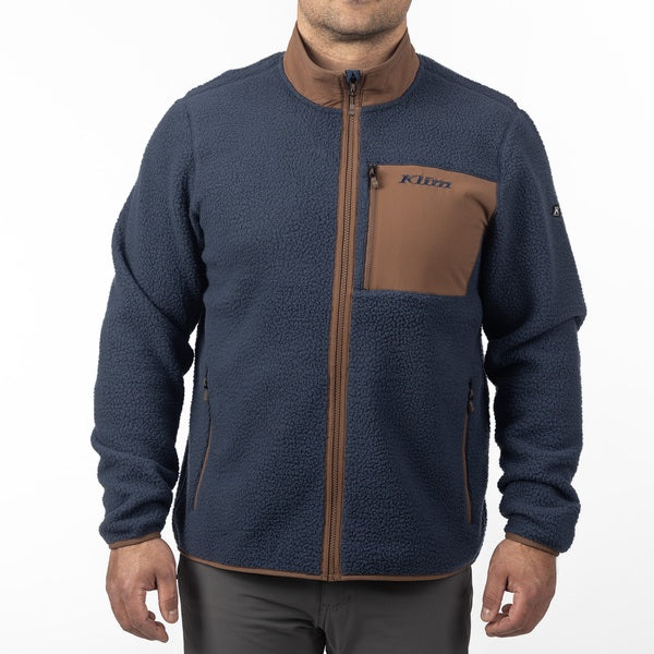 Manteau High Pile Bleu, de face