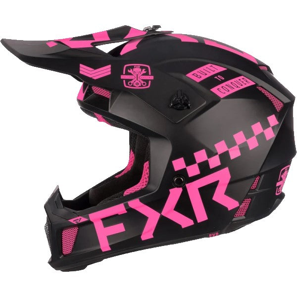 Casque de Motocross Gladiator Clutch Noir/Rose Gauche