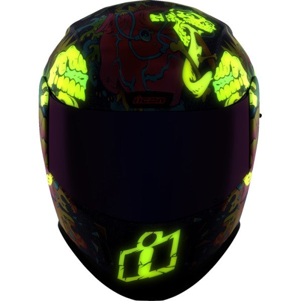 Casque Intégral de Moto MIPS Airform Scatterbrain Multicolore Fluorescent de face